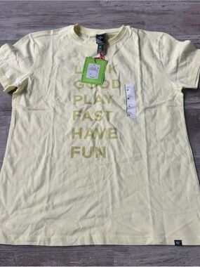 Light Yellow Graphic Tee - Have Fun Play Fast